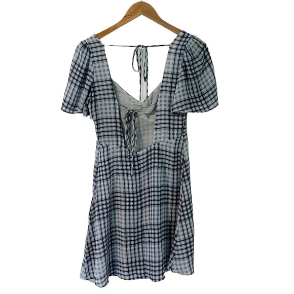 Urban Outfitters Gingham Spring Shower Chiffon Tie-Back Mini Dress - Picture 5 of 13